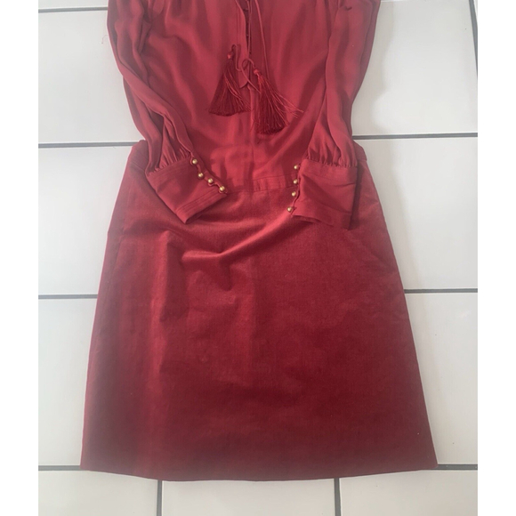 Gucci Burgundy Red Silk And Velvet Dress, EU 40, US 8 - Picture 6 of 16